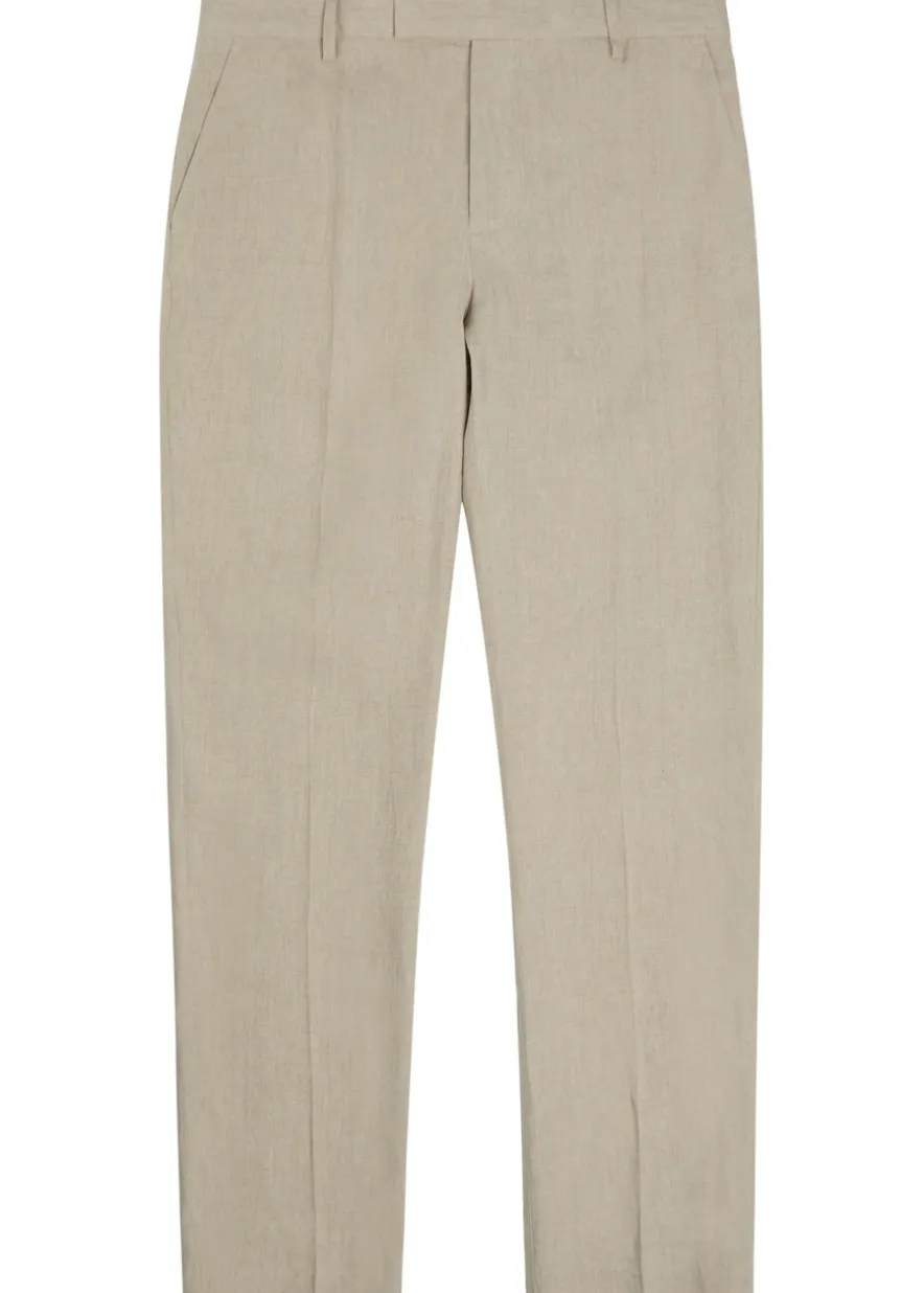Tapered-leg linen trousers