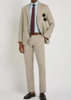 Tapered-leg linen trousers