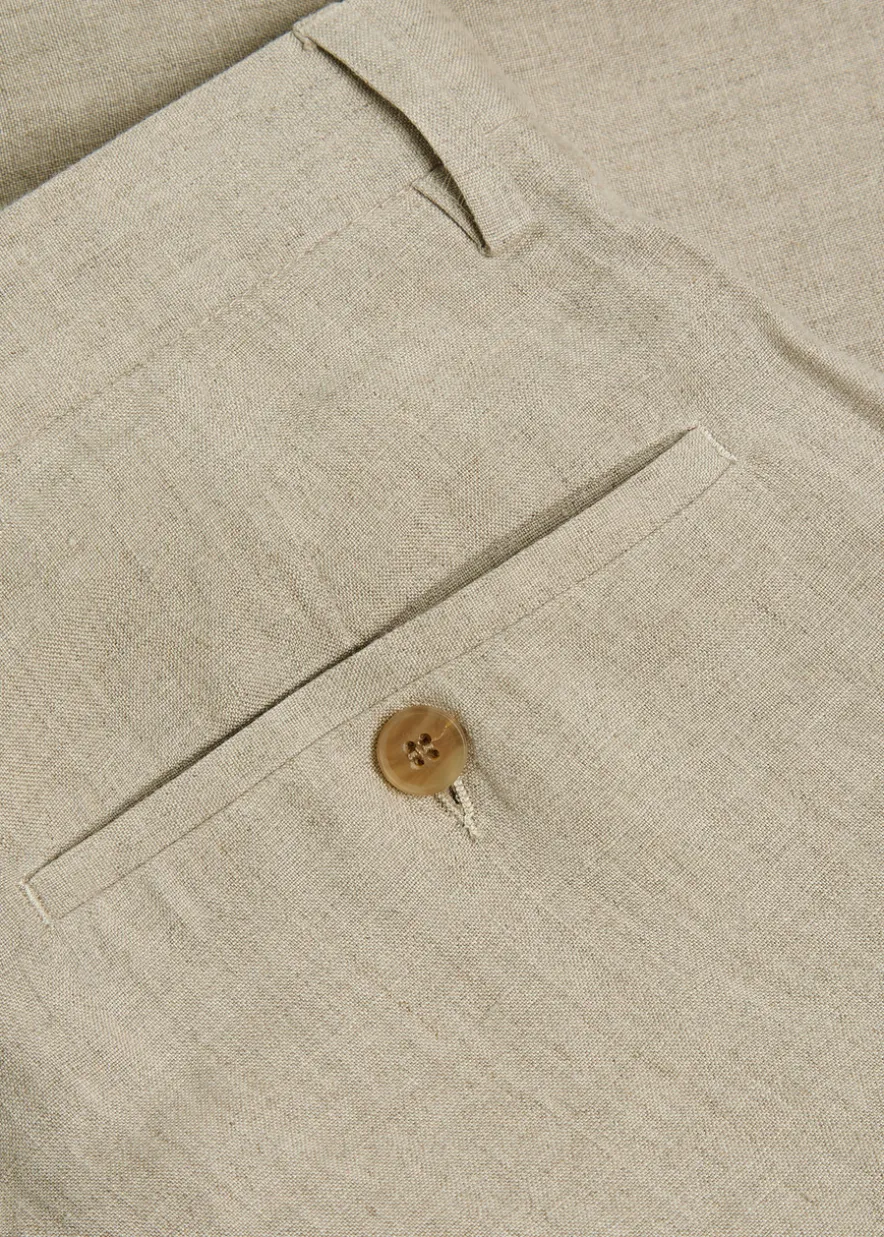 Tapered-leg linen trousers