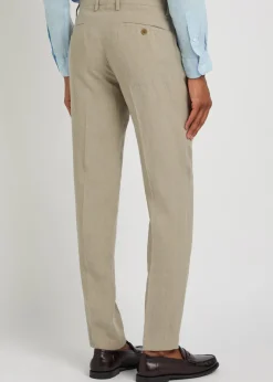 Tapered-leg linen trousers