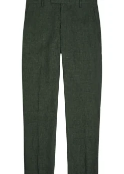Tapered-leg linen trousers