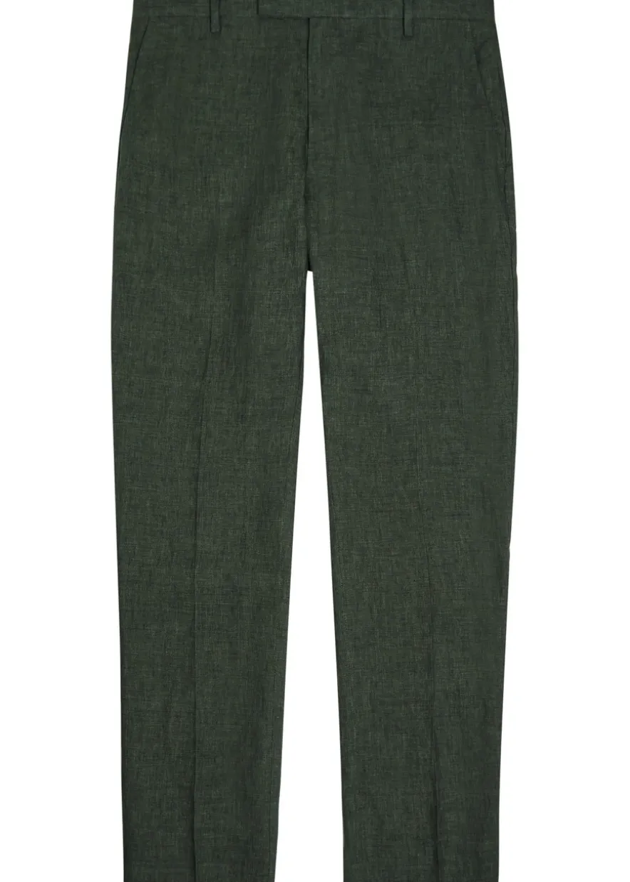 Tapered-leg linen trousers