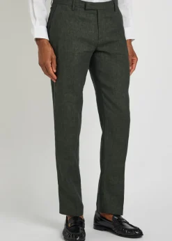 Tapered-leg linen trousers