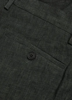 Tapered-leg linen trousers