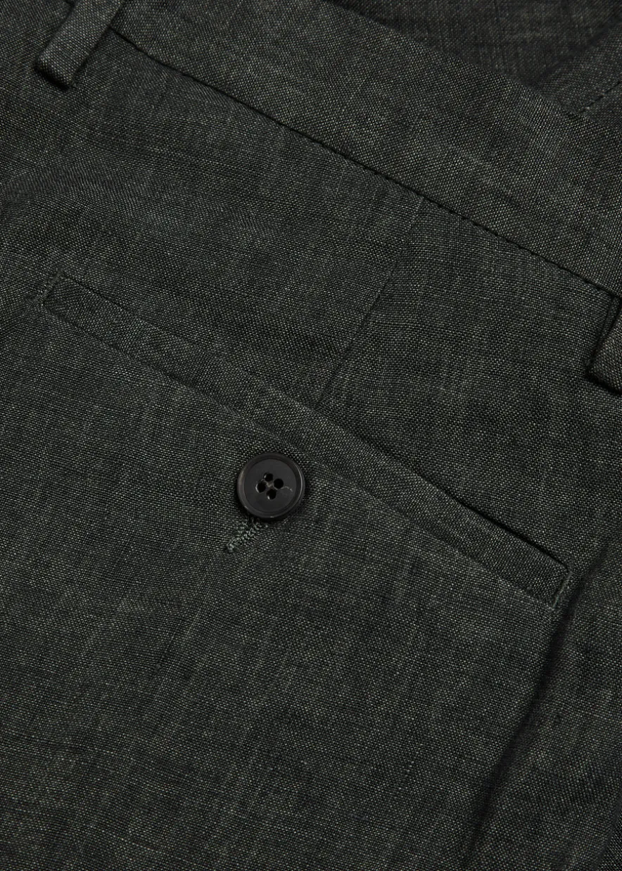 Tapered-leg linen trousers
