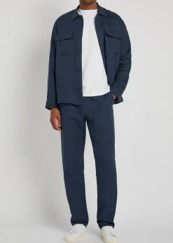 Tapered-leg linen trousers