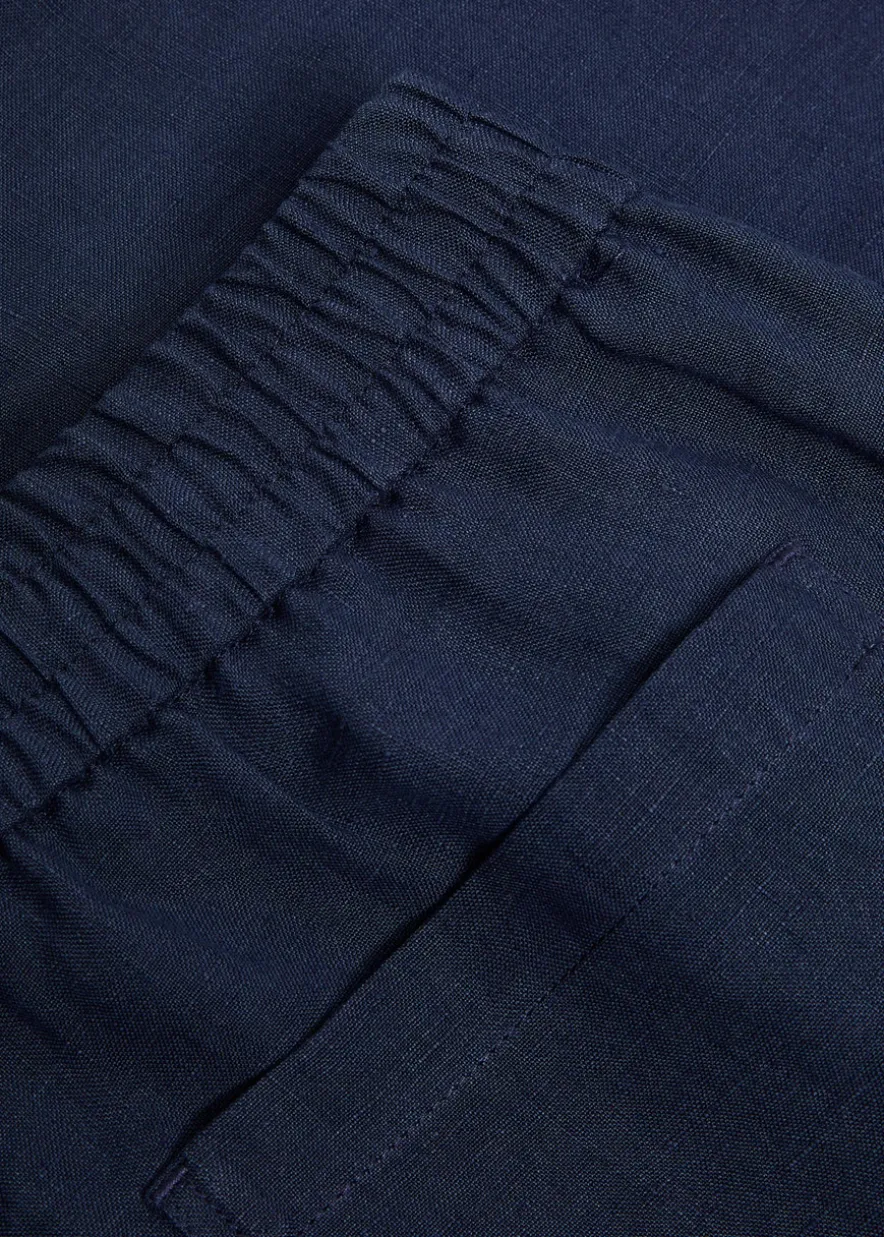 Tapered-leg linen trousers