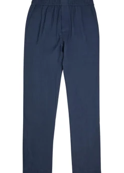 Tapered-leg linen trousers