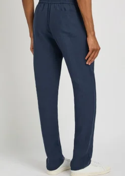 Tapered-leg linen trousers