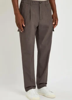 Tapered-leg shell cargo trousers