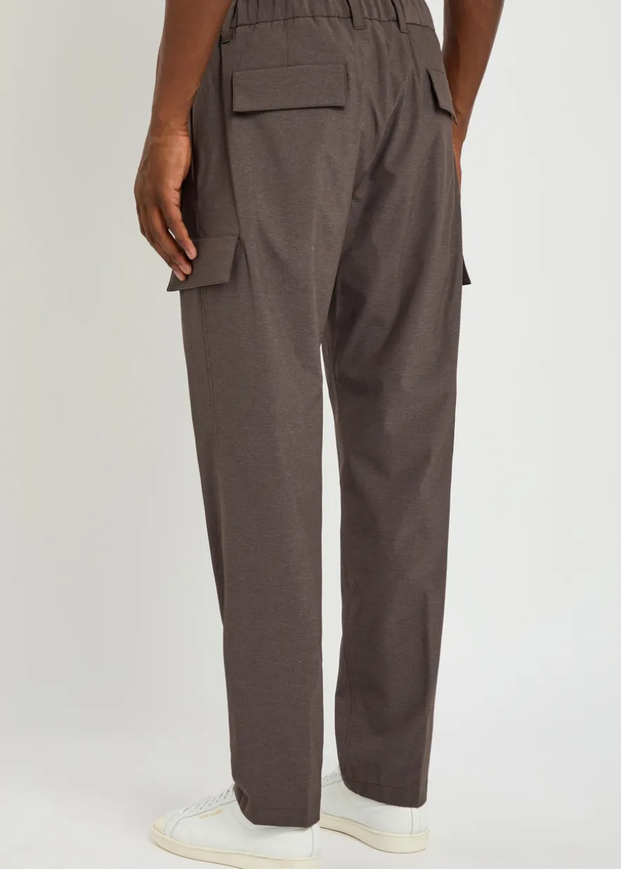 Tapered-leg shell cargo trousers