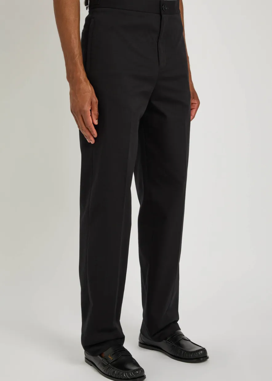 Tapered-leg stretch-cotton chinos