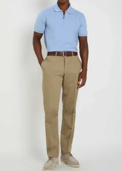 Tapered-leg stretch-cotton poplin trousers