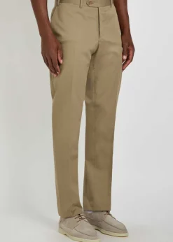 Tapered-leg stretch-cotton poplin trousers