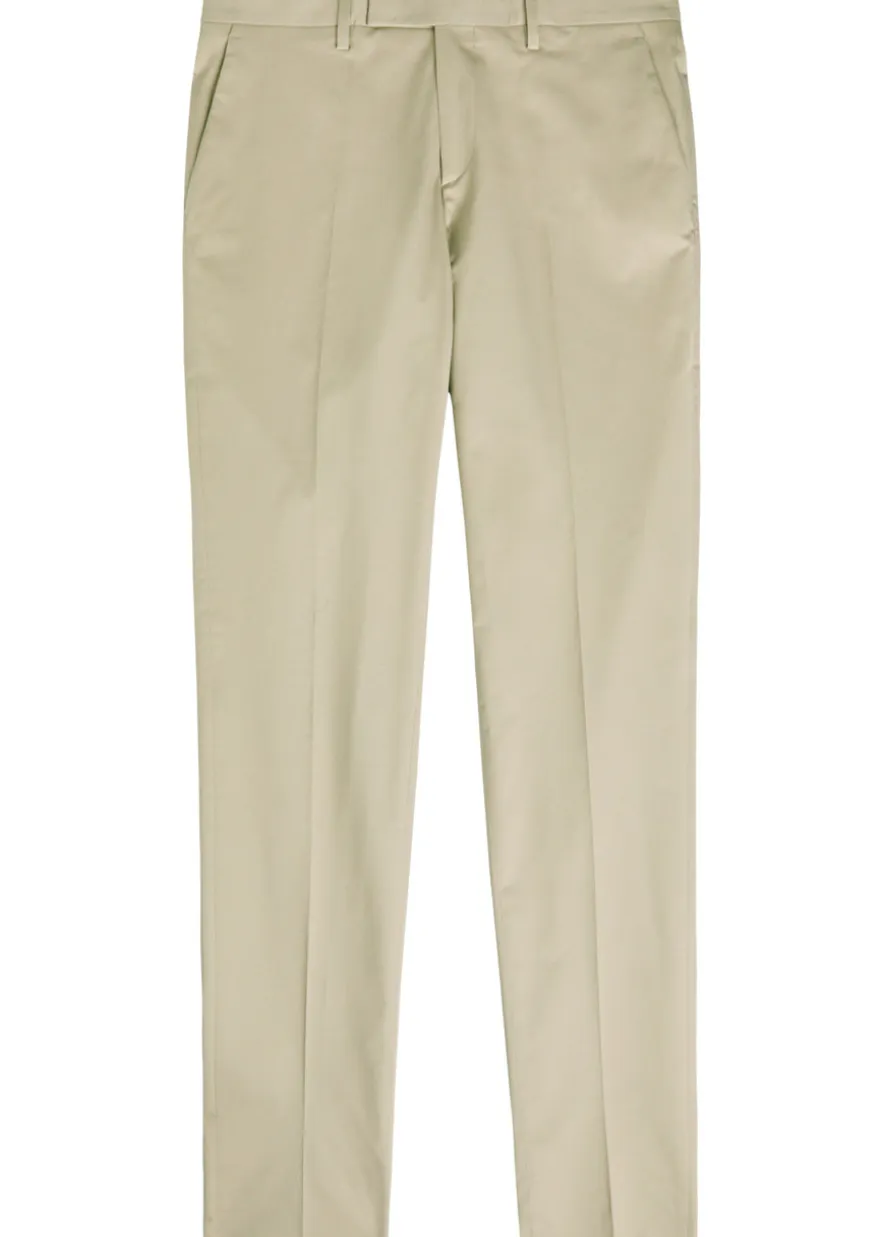 Tapered-leg stretch-cotton trousers
