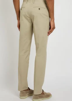 Tapered-leg stretch-cotton trousers