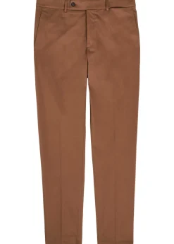 Tapered-leg stretch-cotton trousers