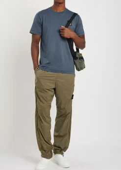 Tapered-leg stretch-nylon trousers