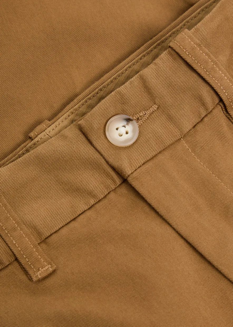 Tapered-leg twill trousers