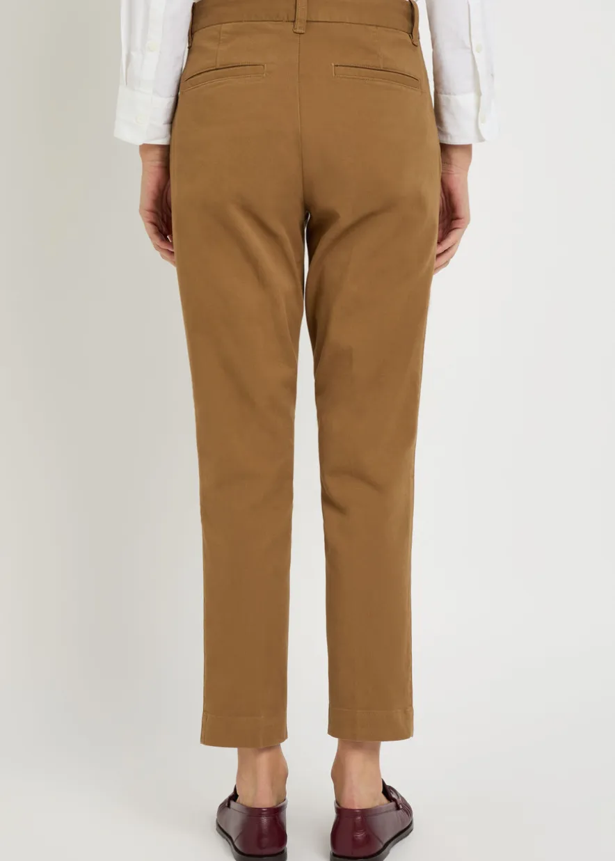 Tapered-leg twill trousers