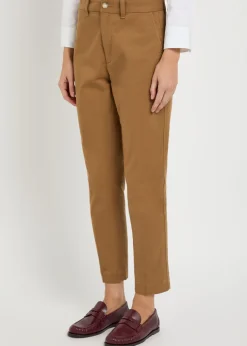 Tapered-leg twill trousers