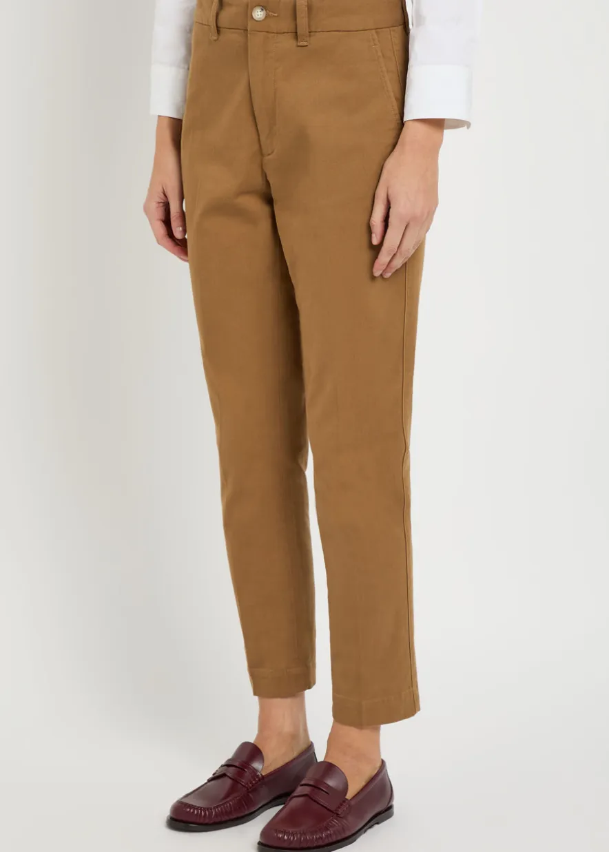 Tapered-leg twill trousers