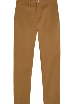 Tapered-leg twill trousers