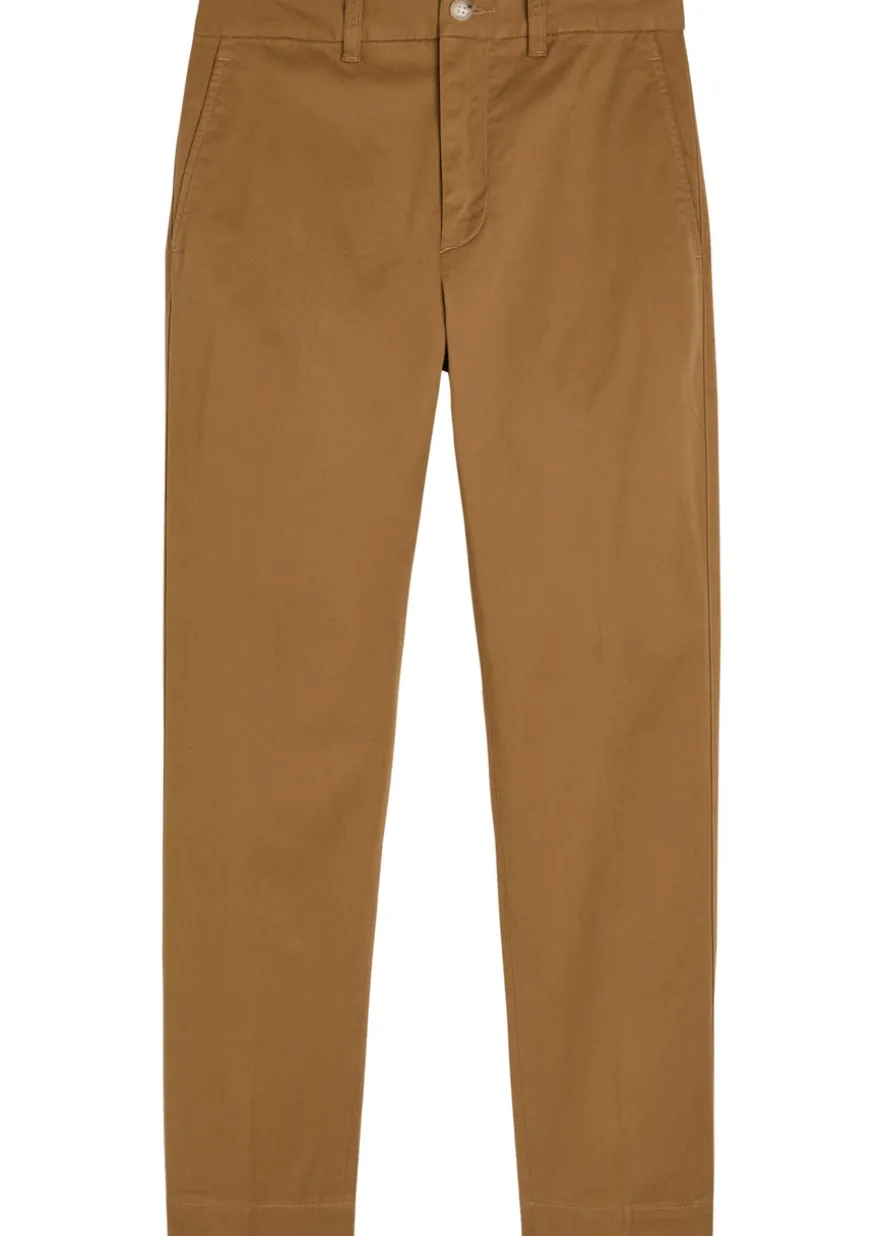 Tapered-leg twill trousers