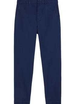 Tapered-leg twill trousers