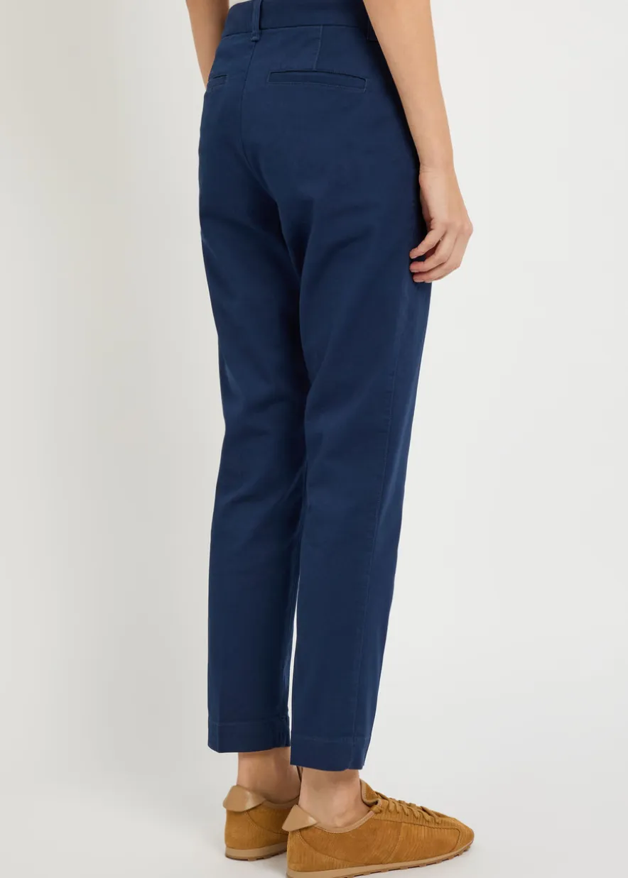Tapered-leg twill trousers