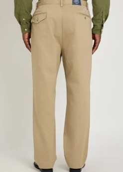Tapered-leg twill trousers