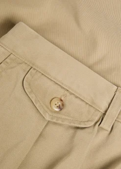 Tapered-leg twill trousers