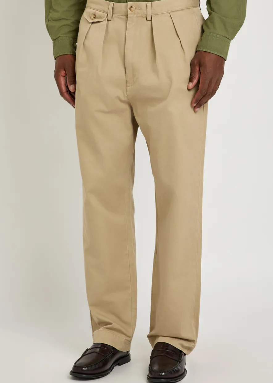 Tapered-leg twill trousers