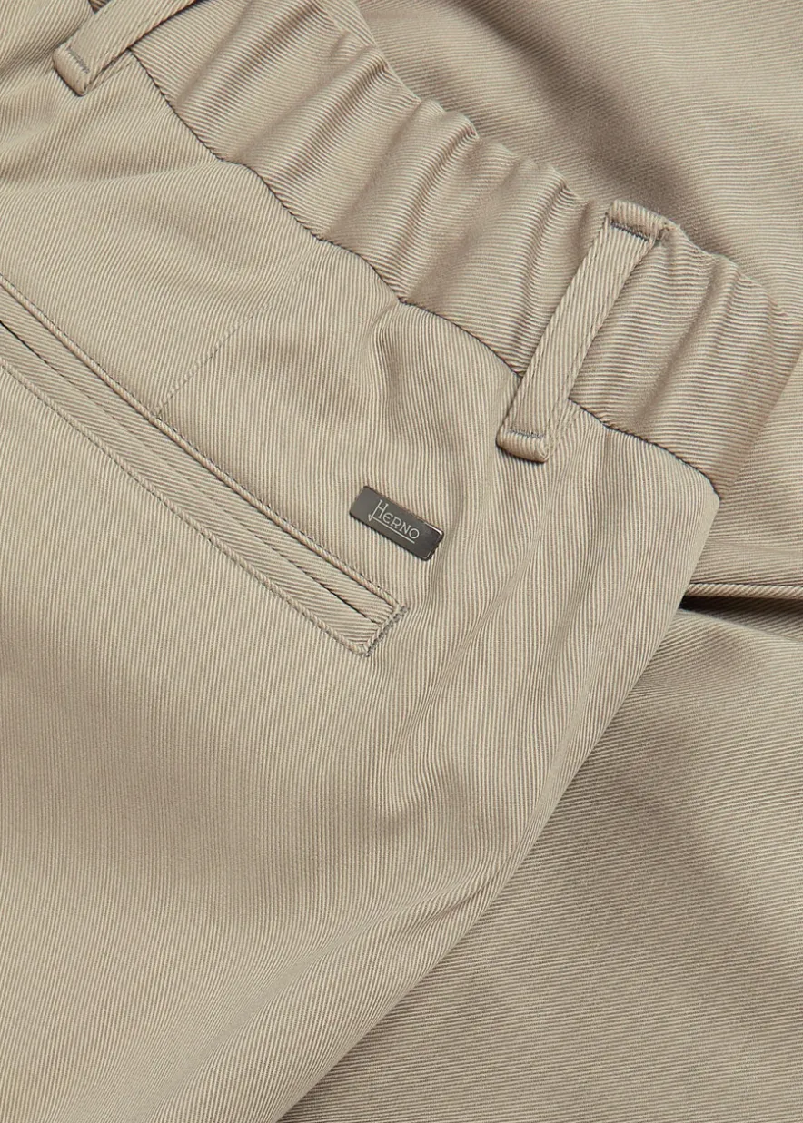 Tapered-leg twill trousers