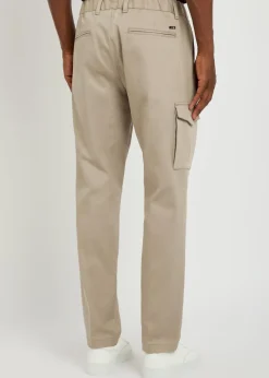 Tapered-leg twill trousers