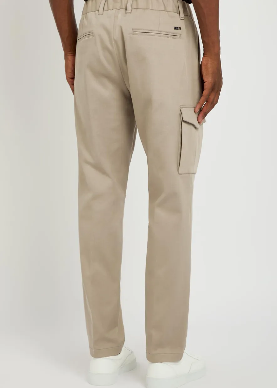 Tapered-leg twill trousers