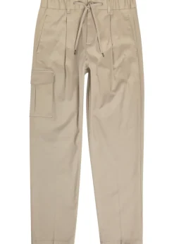 Tapered-leg twill trousers