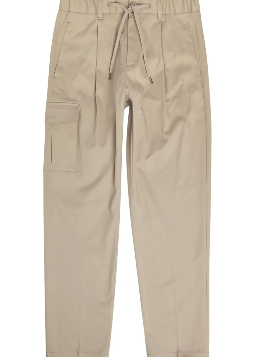 Tapered-leg twill trousers