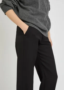 Tapered-leg wool trousers
