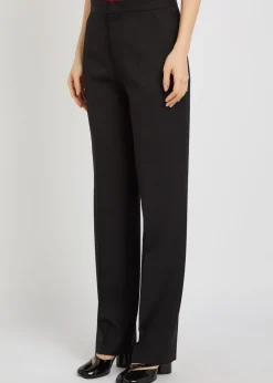 Tapered-leg wool trousers