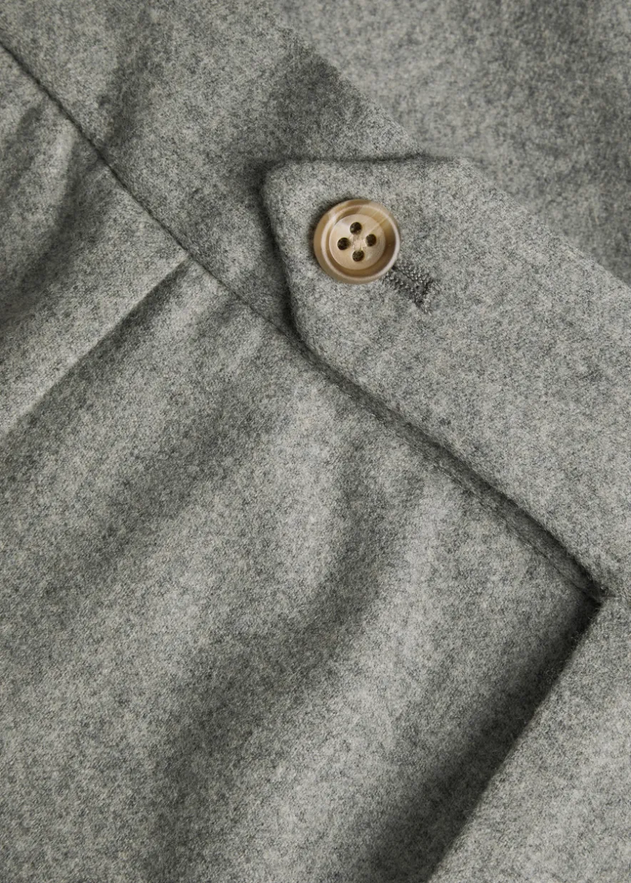 Tapered-leg wool trousers