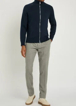 Tapered-leg wool trousers