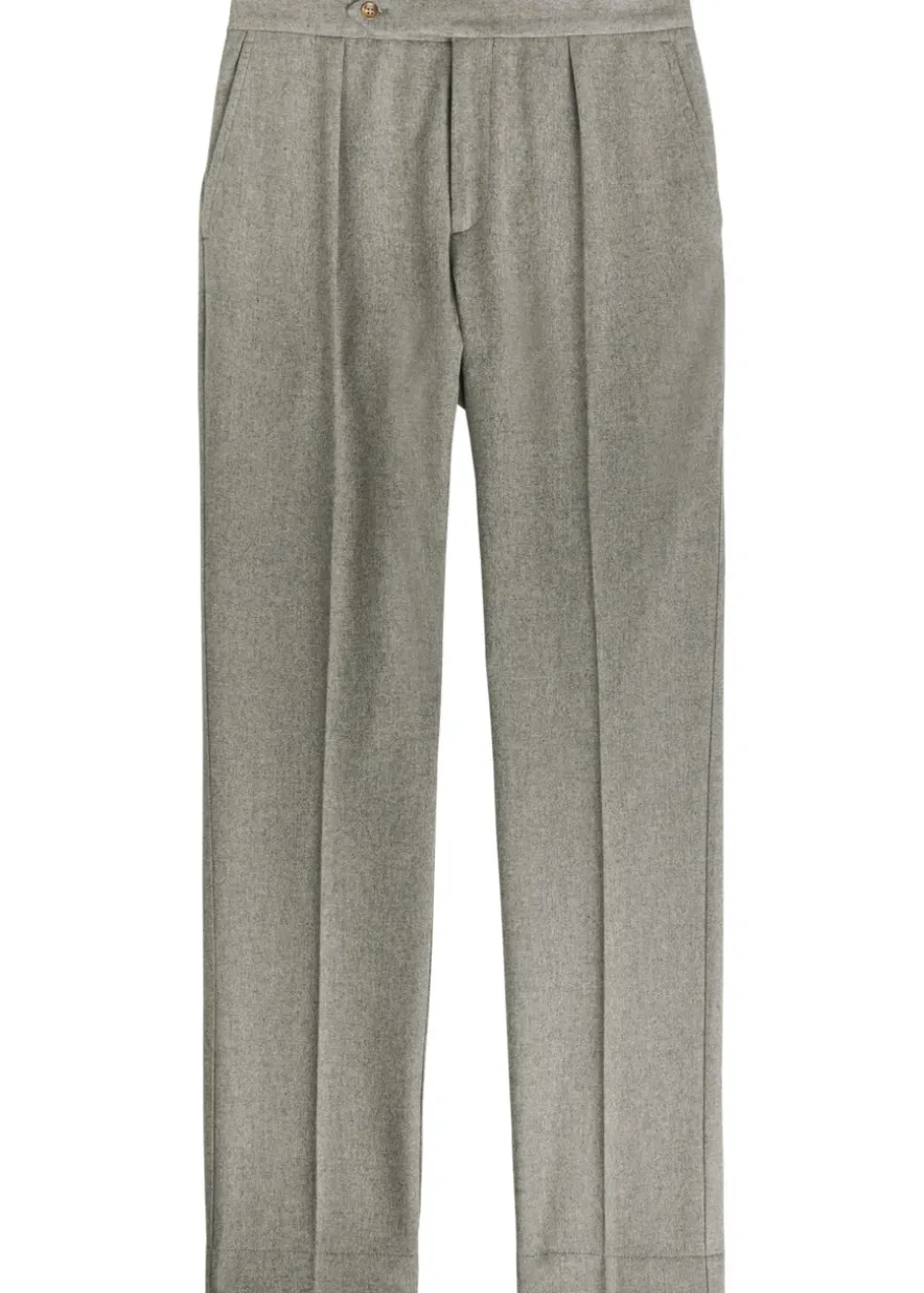 Tapered-leg wool trousers