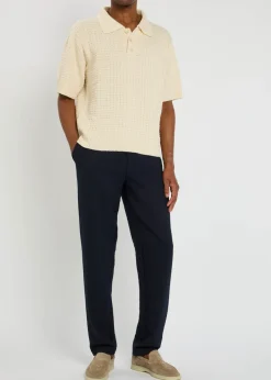 Tapered stretch-wool trousers