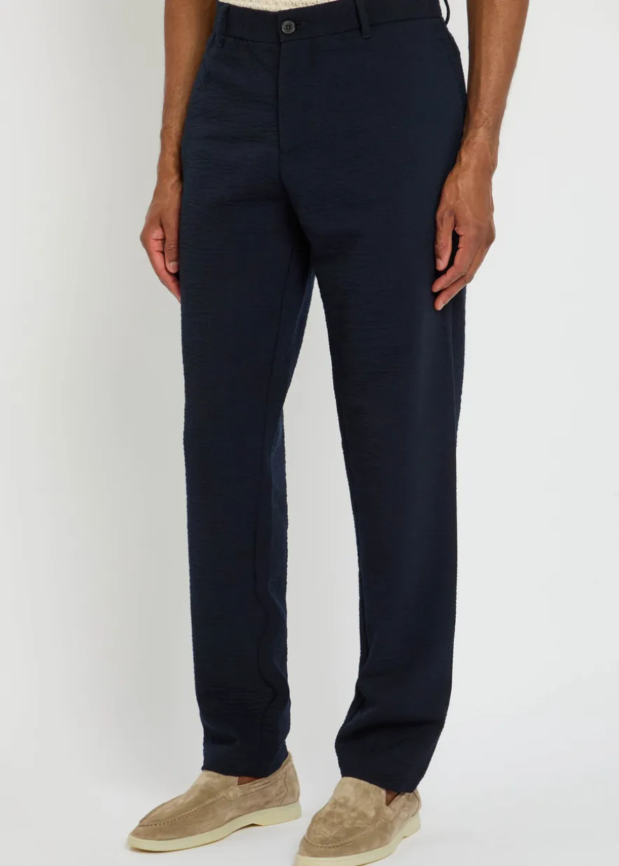 Tapered stretch-wool trousers