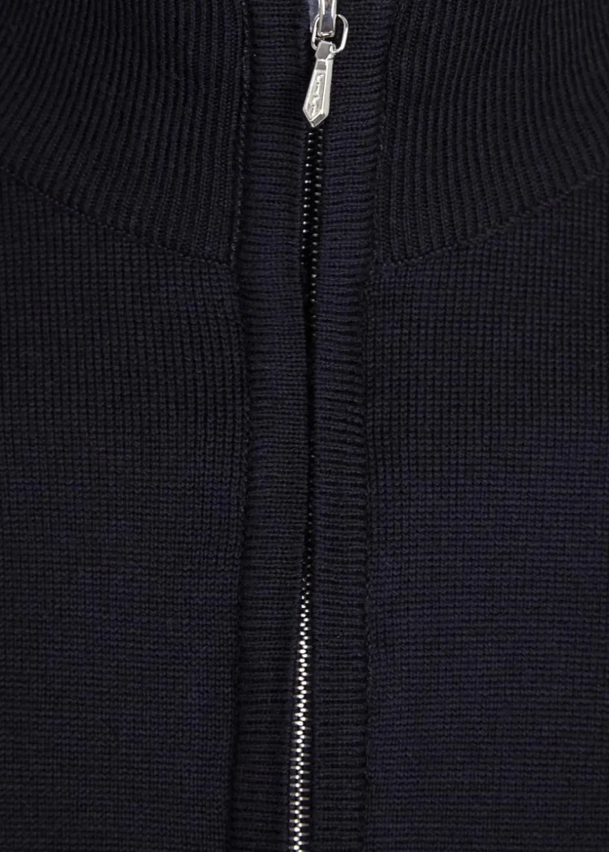 Tapton navy half-zip merino wool jumper