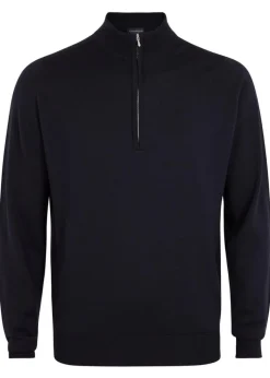 Tapton navy half-zip merino wool jumper