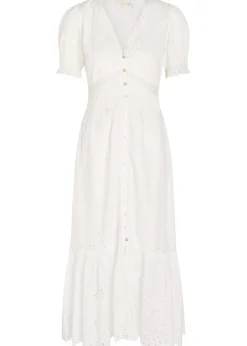Tarragon embroidered cotton midi dress
