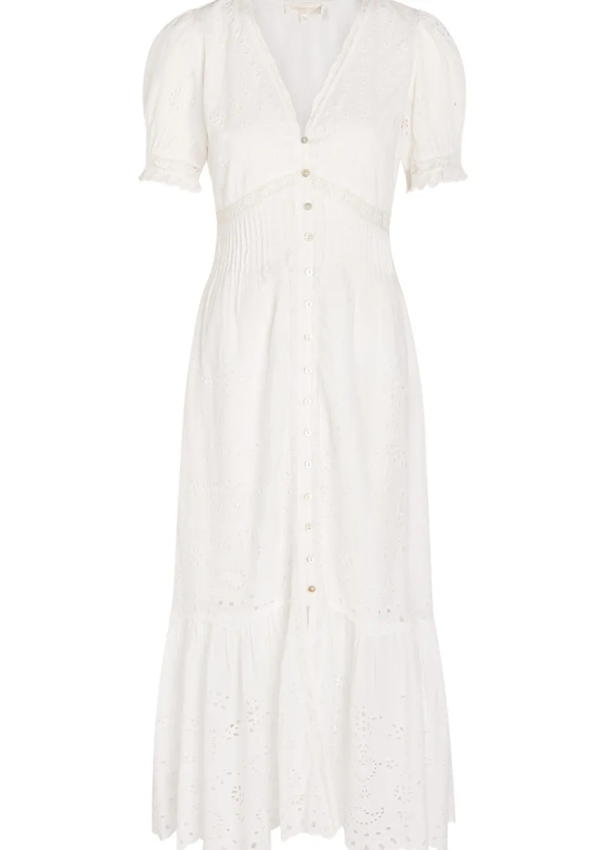 Tarragon embroidered cotton midi dress
