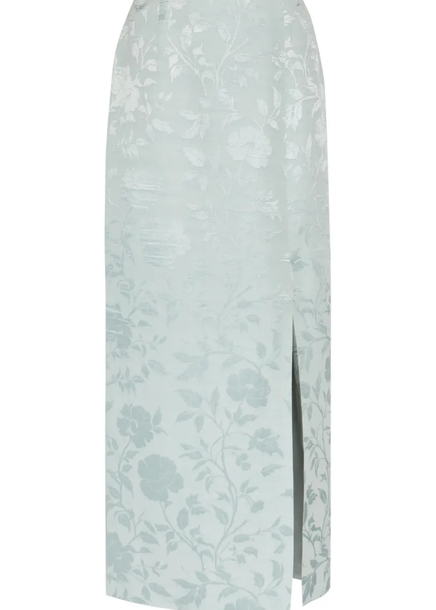 Tatiana floral-jacquard woven maxi skirt